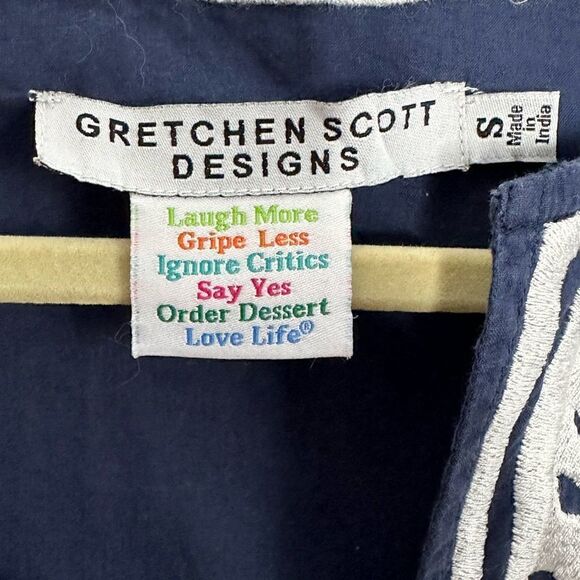 Gretchen Scott Reef Embroidered Tunic in Blue| Size S - Picture 6 of 6